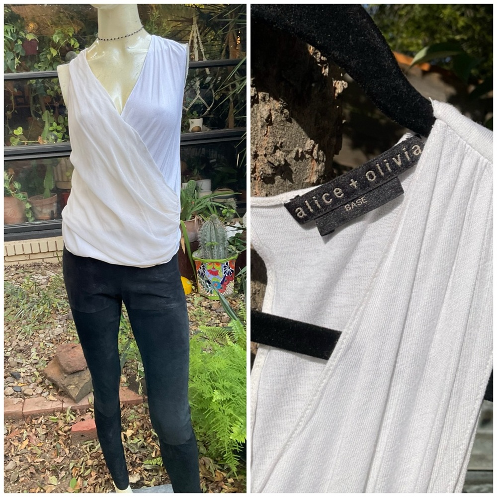 Alice + Olivia Silk Wrap Crossover Top Size Small